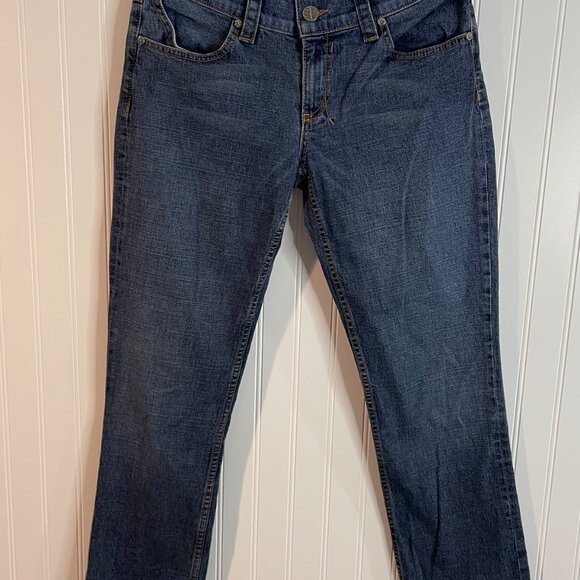 Allen B. Womens Denim Jeans Sz 29 Straight Leg Medium Wash Cotton Blend Stretch - Picture 2 of 15